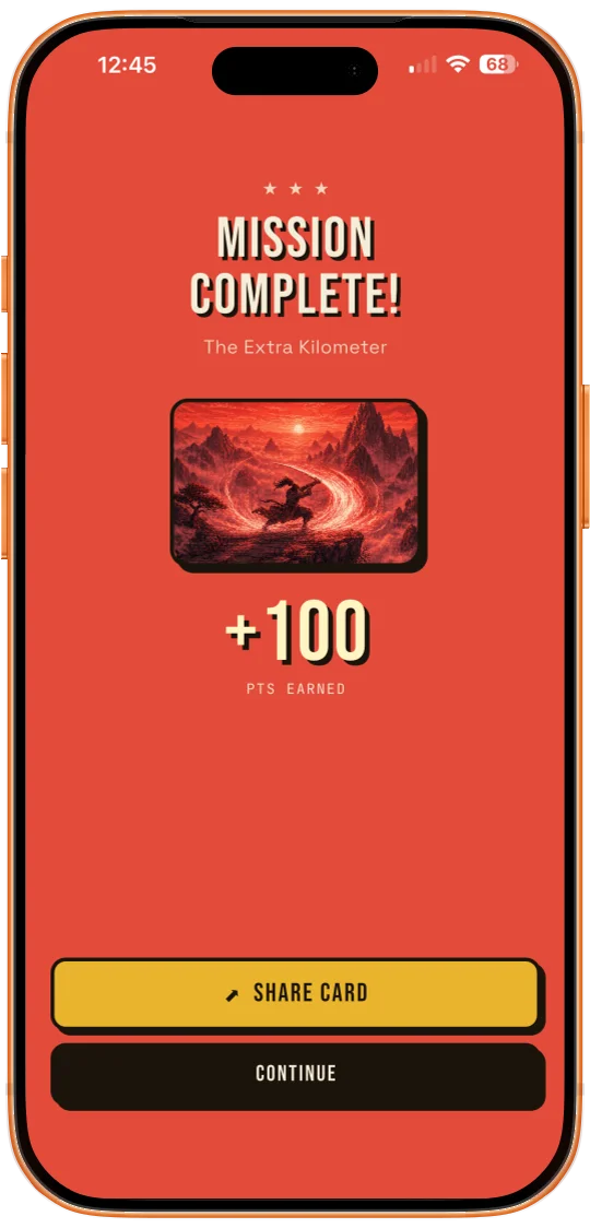Complete mission screen